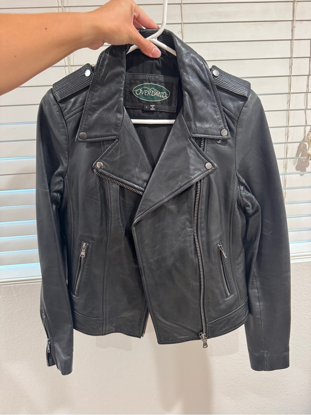 Overland Women’s Black Leather Moto Jacket
